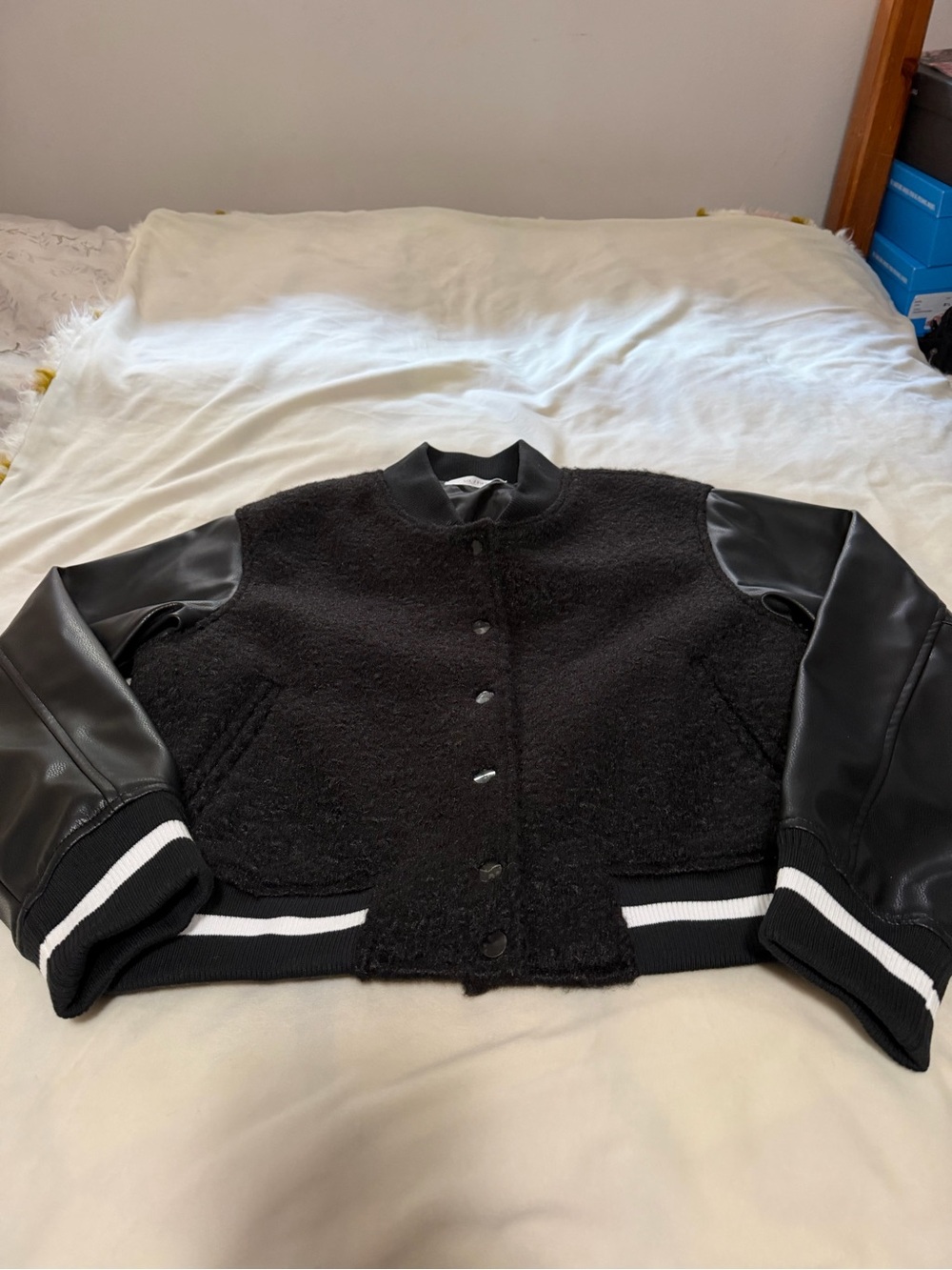 Six Fifty Black York Varsity Jacket for Women Medium - Picture 6 of 11